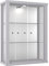 K-Möbel Wandvitrine (80x60x25cm) - Made in Germany - Glasvitrine hängend mit 2 höhenverstellbaren Glasböden aus ESG, Spiegel & LED in Silber/Alu - Schrank mit Glastüren - Hängevitrine