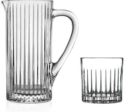 7 Pcs Crystal Glass Drinkware Set Comprising; 120cl Jug & 6X Old Fashioned Tumbler Glasses