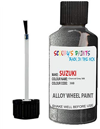 Alloy Wheel Repair Touch up Paint KIT Curbing Scratch CHIP Silver Black Gold (Charcoal Grey 38B Suzuki)