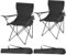 TecTake® Lot de 2 Chaise Pliante Camping Fauteuil Pliable Chaise de Plage Ultra léger avec Porte Gobelet et Sacs de Transport, Rembourrage en Mousse, Idéal Voyages, Pêche, Festival, Camping, Plage
