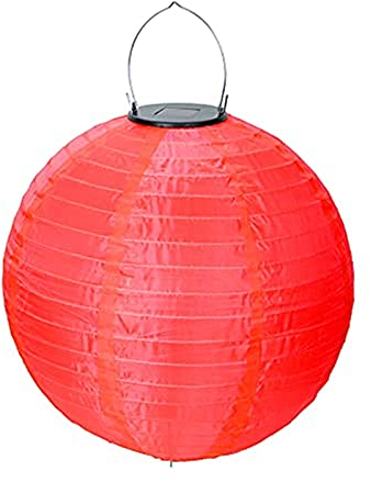 Yeehliny LED-Solar-Laterne, Wiederverwendbare Papierlampe Lampions zur Dekoration Papierlampions Für Drinnen & Draußen, Wasserdicht, Outdoor, Hochzeit, Fest, Dekor-Lampe (Rot, 8 inch)