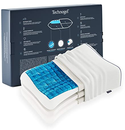 Technogel® NEW Adjustable Anatomic Curve höhenverstellbares kühlendes Nackenstützkissen mit Gel –Patentiert, Antibakteriell, Schadstofffrei & Zertifiziert ermöglicht 4 Höhen für Rücken-&Seitenschläfer, 66x40