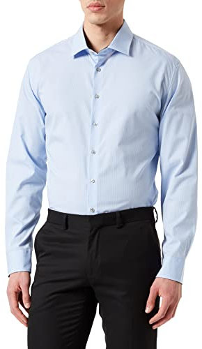 Seidensticker Herren Business-Hemd - Slim Fit - Bügelfrei - Kent-Kragen - Langarm - Patch - Karo - 100% Baumwolle