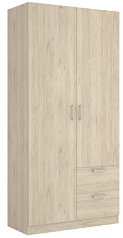 DEKIT GRUPO RIMOBEL MAXI - Armario con dos puertas y dos cajones - Natural- 215 x 52 x 100 cm