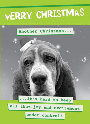 Lustige Weihnachtskarte mit Hundemotiv