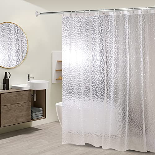 Kaxich Rideau de Douche 3D Semi-Transparent en EVA imperméable, résistant à la moisissure et Lavable pour Salle de Bain avec 12 Crochets 180 x 180 cm