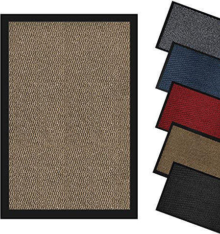 Domats - Dirt Trapper Door Mat for Indoor & Outdoor - Non Slip Mat with Rubber Backed - Washable Rug Mats for Floor & Carpet - Entrance Doormat for Home, Kitchen, Office & Garden (60x120 cm || Beige)