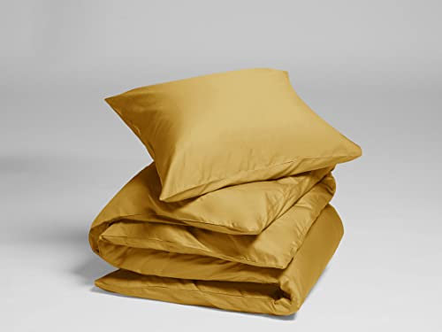 Yumeko Bettwäscheset Baumwollsatin Gold 155x220 + 1/80x80 - Fairtrade | GOTS