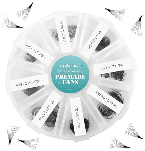 Cils Volume Russe 500PCS 10D 0.07 C Curl 8-15mm Mix Bouquet Cils Préfaits Extensions de Cils en Soie Faux Cils Individuel Cils a Cils Professionnel GEMERRY Cils(10D-0.07C-8-15mm)