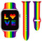 Rainbow Pride Lgbtq Flag Watch Band Compatible with Apple Watch 38mm 40mm 41mm 42mm 44mm 45mm for Women Men Gifts Sport Silicone Wristbands Strap for IWatch Series 7 6 5 4 3 2 1(42mm/44mm)