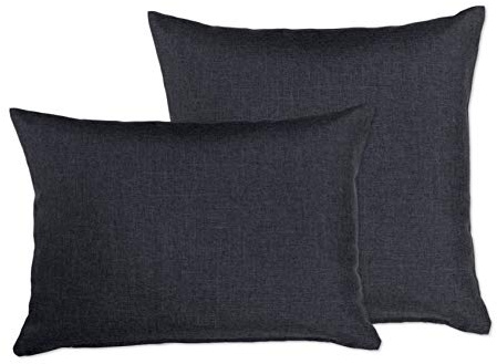 BEAUTEX Kissenbezug 40x40 Kissenhülle Dunkelgrau Leinenoptik 2er Set | Leinenoptik, verdeckter Reißverschluss, pflegeleicht, 40x40 bis 80x80 cm, für Sofa und Dekokissen