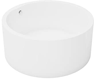 Vente-unique-Freistehende Badewanne rund - 165 L - 130 x 130 x 58 cm - Acryl - Weiß - LAGUNO