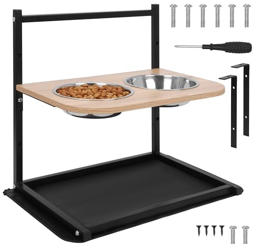Belle Vous Comedero Bebedero Elevado para Perros - 2X Cuencos Comederos Bebederos Elevados para Perro Pequeño a Grande - Platos con Soporte Alto y Tapete Antideslizante