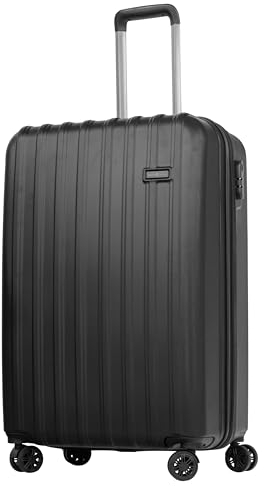 HANSEKOFFER Handgepäck Koffer Hartschale · Reisekoffer mit Rollen · Trolley · Hartschalenkoffer mit Teleskopgriff · Leicht · Rollkoffer mit Zahlenschloss · Schwarz
