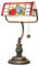 Blivuself rote Rose Tiffany Bankers Schreibtischlampe Buntglas Tischlampe Vintage Schlafzimmer Nachttisch Studie Pull Kette Leseschreibtisch Licht Retro Büro Geschenk antike Schreibtischlampe