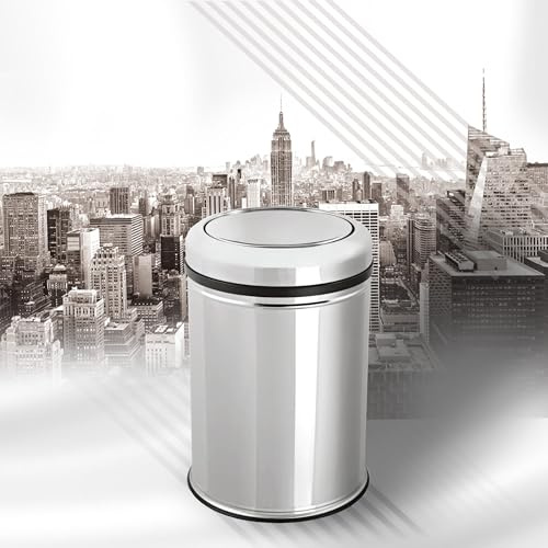 Poubelle moderne chromé couverture oscillant ISI 16 L - LPP