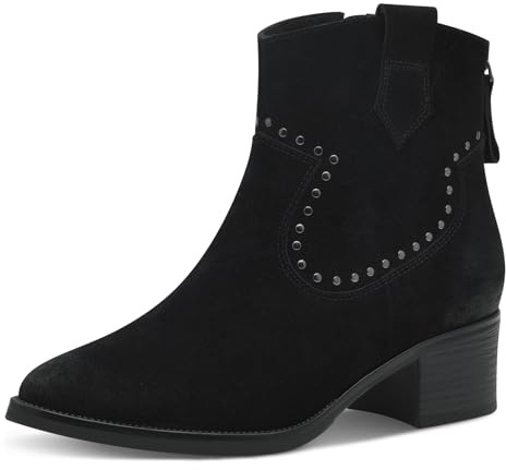 MARCO TOZZI Damen Stiefeletten mit Absatz aus Leder Cowboy