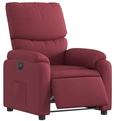 vidaXL Relaxsessel, Sessel mit Liegefunktion Elektrisch, Fernsehsessel Liegesessel für Wohnzimmer, Ruhesessel Polstersessel, Weinrot Stoff