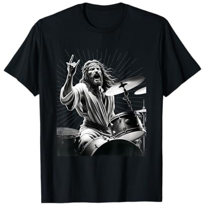 Schlagzeuger Rock Jesus Schlagzeug T-Shirt