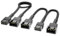 deleyCON PWM Lüfter Y-Kabel 15cm + PWM Lüfter Verlängerungskabel 30cm im Set - Lüftersteuerung und Erweiterungskabel - Nylonkabel - Schwarz