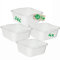 Novaliv 4x Spülschüssel eckig 14L, 38x38 cm, Weiß, BPA-frei Spülmaschinenfest Ideal für Küche und Camping, Wanne, Große Plastikschüssel, Waschschüssel eckig, Waschwanne, Abwaschschüssel