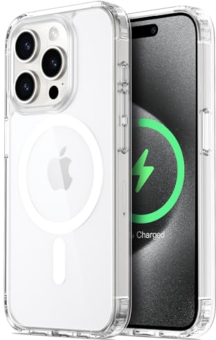 ORNARTO für iPhone 15 Pro Hülle kompatibel mit MagSafe, [Anti-Vergilbung] Handyhülle iPhone 15 Pro Case, stoßfeste iPhone 15 Pro Schutzhülle 6,1 Zoll - durchsichtig