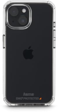 Hama Handyhülle „Extreme Protect“ für Apple iPhone 15 (Bumper D3O-lizenziert, stoßfest, sturzsicher und bruchsicher, durchsichtige iPhone Hülle ohne Vergilben, Case für induktives Laden) transparent
