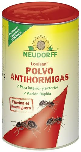 Neudorff Loxira Polvo Antihormigas – Control rápido de hormigas y hormigueros para interiores y exteriores. Cebo para hormigas para espolvorear, 250 g