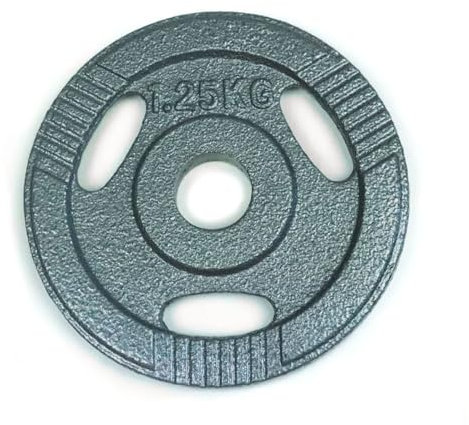 Disco de Pesas con Agarre 30mm Viok Sport - Fabricado en Hierro Macizo - Pesos de 1.25kg a 20kg para Entrenamiento Funcional y Musculación en Casa y en el Gimnasio (1.25, Kilogramos)