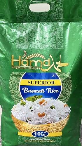 Hamd Premium Quality 10Kg Super Kernel Pure Aromatic Basmati Rice | World's Finest Grains | Gluten Free | White Rice