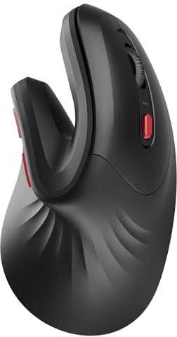 seenda Ergonomic Vertical Mouse with Jiggler - Bluetooth + 2.4G USB Multi Device, Wireless Ergo Mouse, Jiggler Mouse Mover for Laptop/PC/Notebook, Computer Mice for Windows, Mac OS, Black