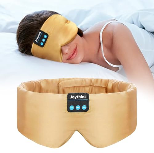 Joythink Schlafkopfhörer, Bluetooth, Schlafmaske, Seide, Stirnband, Kopfhörer, Bluetooth-Augenmaske zum Schlafen auf der Seite, Verdunkelung, weiche Schlaf-Kopfhörer, Kinder, Musikaugenabdeckung