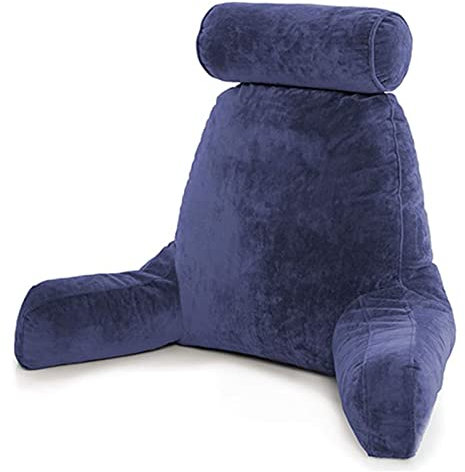 Almohada de lectura de felpa con soporte para brazos para cama y sofá, cojín acogedor para leer y ver la televisión