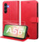 WAURZ Hülle für Samsung Galaxy A56 5G Handyhülle mit 2 Schutzglas Schutzfolie Hülle Schutzhülle Leder Klappbar Flip Case Kartenfach Ständer Handytasche Hüllen Etui Cover Klapphülle,Rose Rot