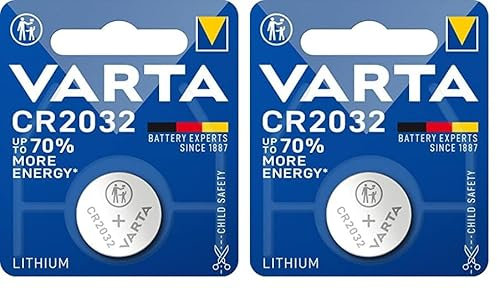 VARTA Batterien Knopfzelle CR2032, 1 Stück, Lithium Coin, 3V, kindersichere Verpackung, für elektronische Kleingeräte - Autoschlüssel, Fernbedienungen, Waagen (Packung mit 2)