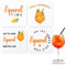 MEJOSER 4 Stück Aperol Untersetzer aus Filz Lillet Aperoli Geschenk für Aperolliebhaber Tischdeko Mottoparty Karneval Fasching Weihnachten Orange (Aperol)
