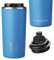 NUMADA- Vaso Termo Cafe para Llevar 500ML + Nombre, Taza Térmica Cerámica 304 Acero Inoxidable Reutilizable. Vaso Térmico Antigoteo con Tapa y Aislamiento 6 Capas, Mantiene Frío 12h y Calor 6h, Azul
