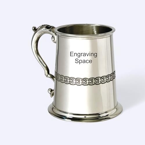 Wentworth Pewter Celtic Lion 1 Pint Pewter Tankard, Beer Mug, Birthday, Fathers Day, Gift (1 Pint with Engraving)