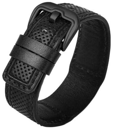 yeziu Lederarmband für Dietrich Rindsleder-Uhrenarmband 24 mm(Blackbb)