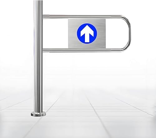 YLANMEI Schwingtor zum Supermarkteingang, 90°-öffnbare Einweg-Metalltür, Zugangstüren aus Edelstahl mit Absperrung für Geschäfte/Bibliotheken,Left-100×100cm