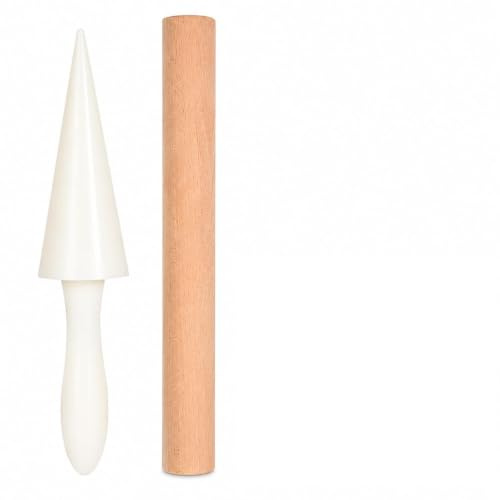 BESTYASH Eierkegelform Mit Holzstab Waffelhörnchen Form Für Eiscreme Eierrolle Und Desserts Glatte Kanten Ergonomischer Griff Für Küche Und Haushalt