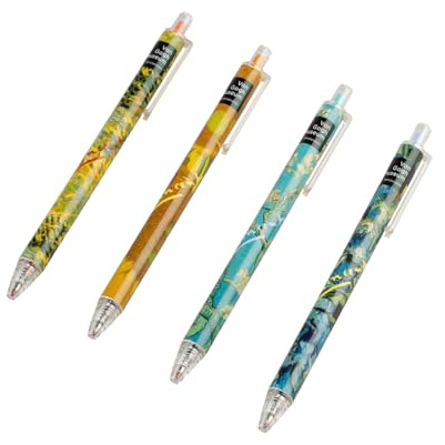 Grupo Erik Kugelschreiber Set Van Gogh | 4 Gel Stifte Kugelschreiber Set - Kleine Geschenke Büro oder zur Einschulung