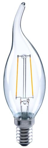 LED Clear Flame-Tip Candle Bulb 2W (25W) Warm-White Small-Screw-Fitting (E14)