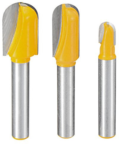 EsportsMJJ 3Pcs 1/4 Inch Shank Core Box Router-Bit Set Deep Round Bottom Cutter Für Holzverarbeitung