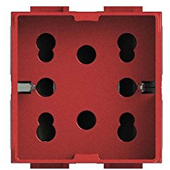 4Box 4B.LR.H21 Presa Multistandard 1 Schuko o 2 Bipasso Compatibile con Bticino Livinglight, 250 V, Rosso