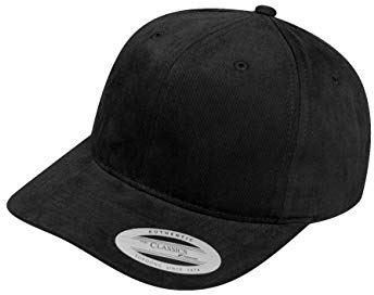 Flexfit Herren Snapback Caps Brushed Cotton Twill Mid-Profile schwarz Verstellbar