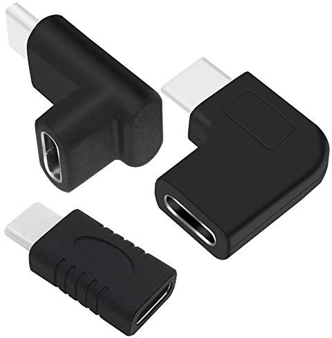 AFUNTA 2 Stück 90 Grad USB C Typ C Stecker auf Buchse Adapter (90 Grad rechts/links nach oben/unten), 1 USB Stick
