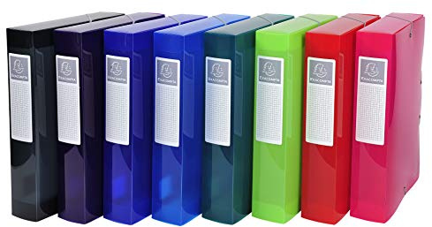 Exacompta Pack 8 Assorted PP Filing Boxes Iderama A4 Spine 6cm Organise