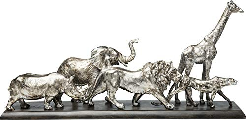 Kare Design Deko Objekt Animal Journey, Silber, Deko Objekt, Tier Safari, handgearbeitet, Unikat, 36x71x16 cm (H/B/T)