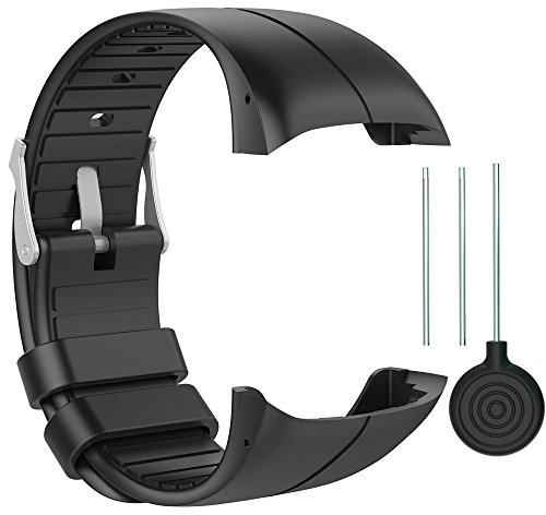 QGHXO Armband für Polar M400/M430, weiches verstellbares Silikon-Ersatzarmband für Polar M400/M430 Uhr (schwarz)